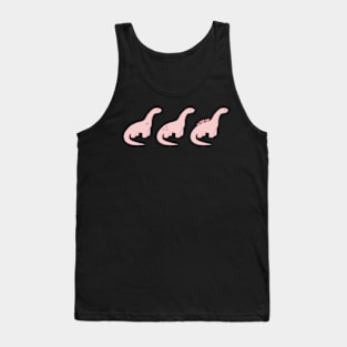 Pink Heart Dinosaurs (White Background) Tank Top